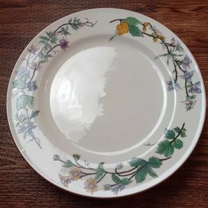 Vintage Set of 5 Woodhill China by Citation Floral Rim Brown 10.5” Dinner Plates